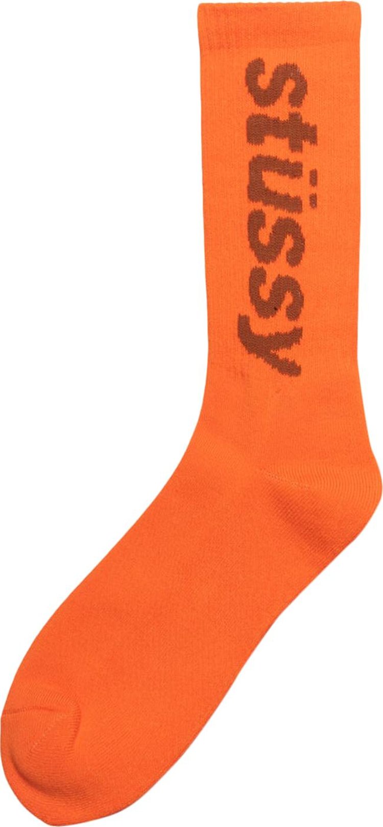 Stussy Helvetica Crew Socks 'Orange/Brown'