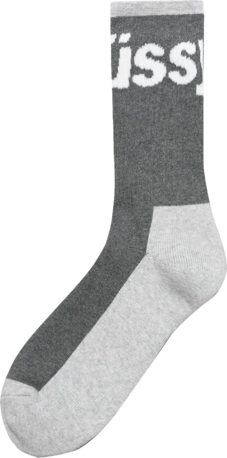 Stussy Logo Jacquard Trail Socks 'Charcoal'
