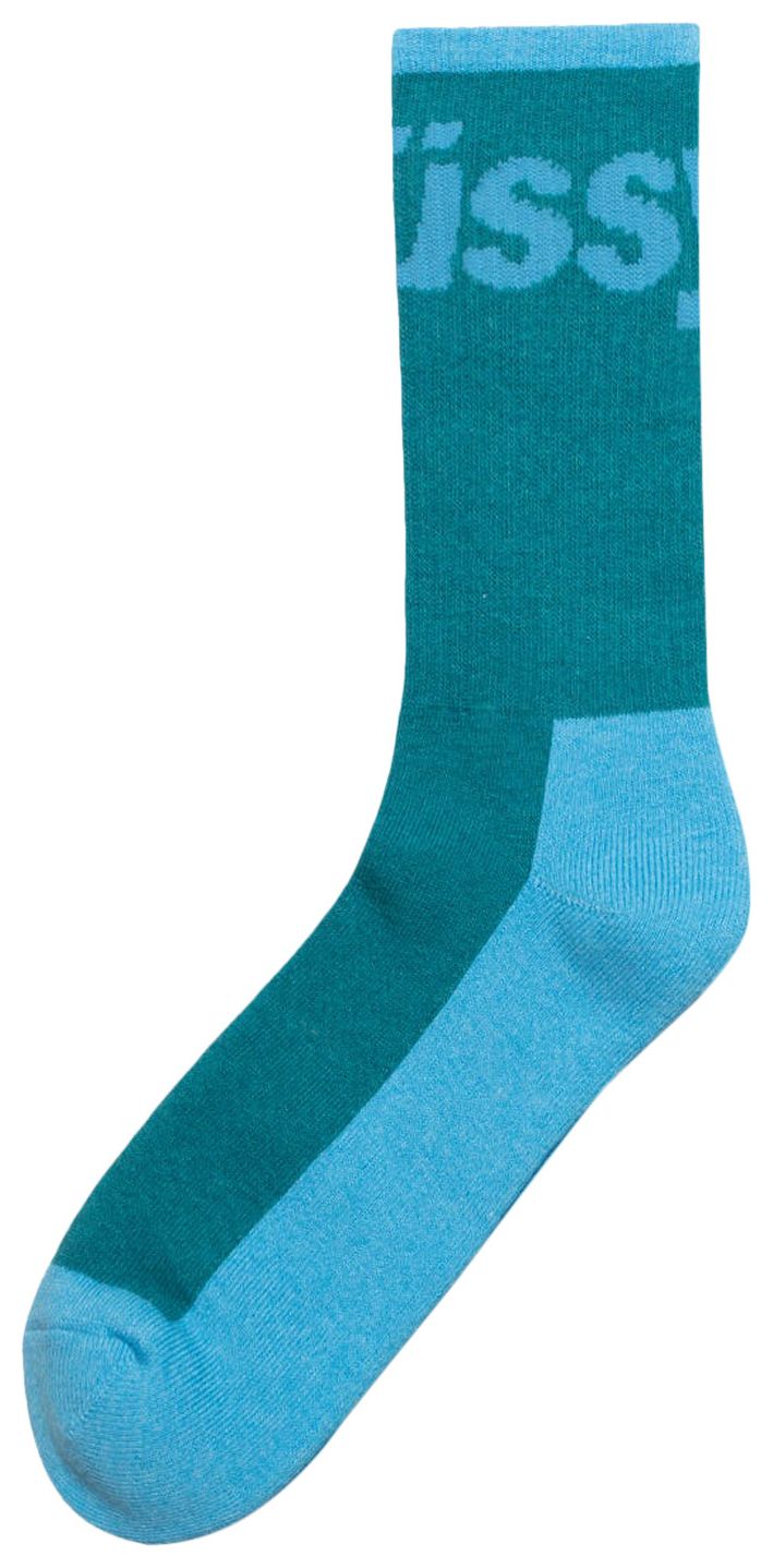 Stussy Logo Jacquard Trail Socks Aqua