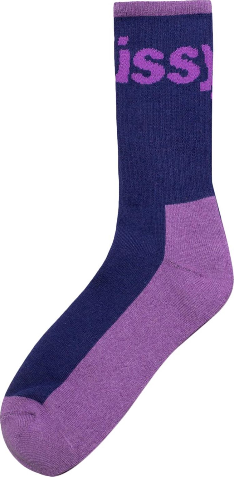 Stussy Logo Jacquard Trail Socks Violet