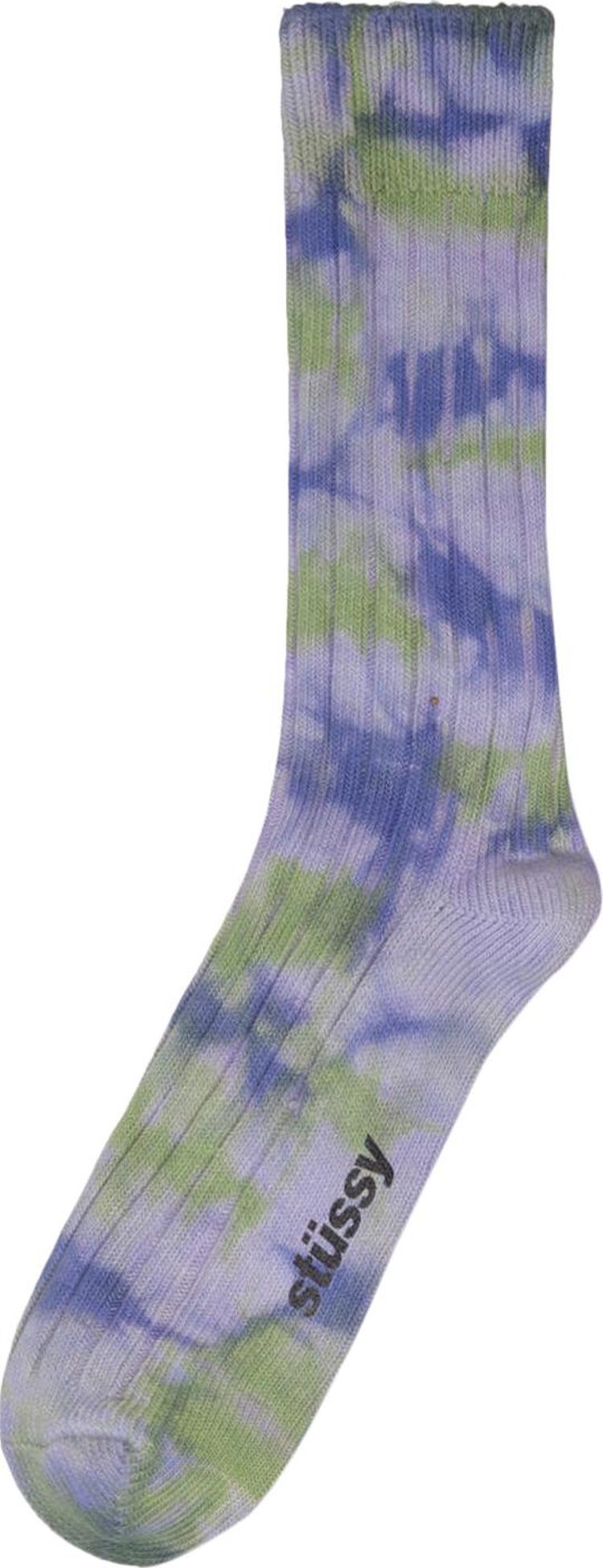 Stussy Multi Dyed Ribbed Socks 'Purple/Green'