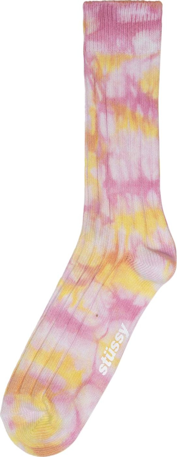 Stussy Multi Dyed Ribbed Socks 'Turmeric/Pink'