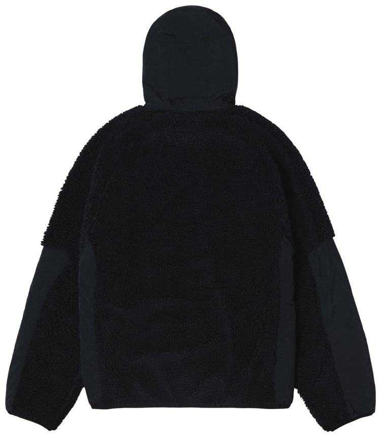 Stussy Sherpa Paneled Hooded Jacket Black