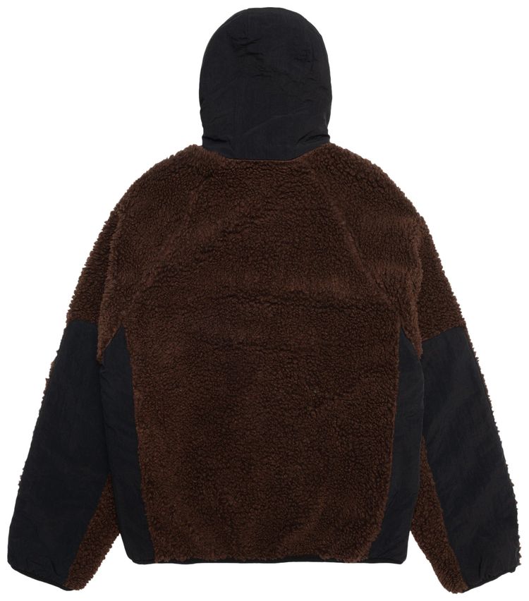 Stussy Sherpa Paneled Hooded Jacket Brown
