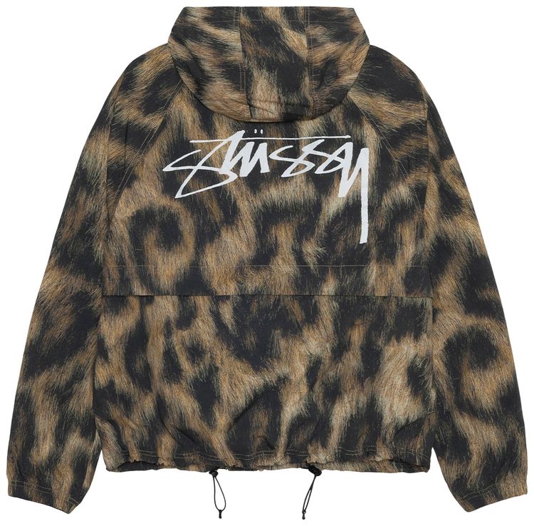 Stussy Beach Shell Fur Print Jacket Brown
