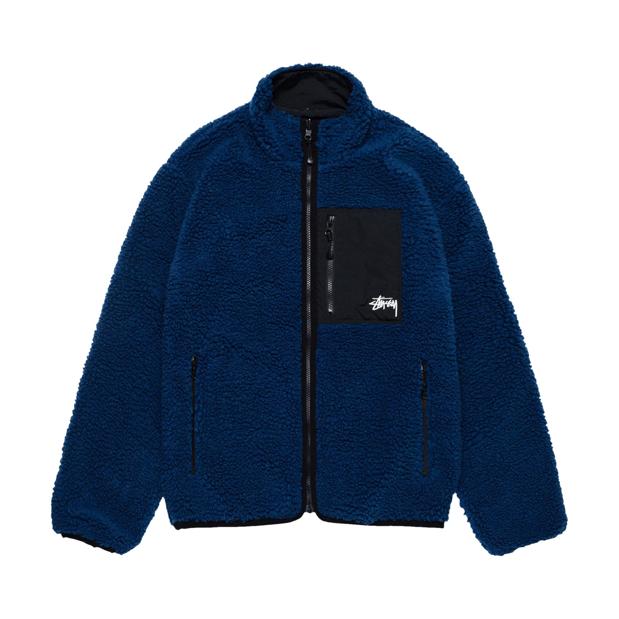 Stussy Sherpa Reversible Jacket 'Weathered Blue'
