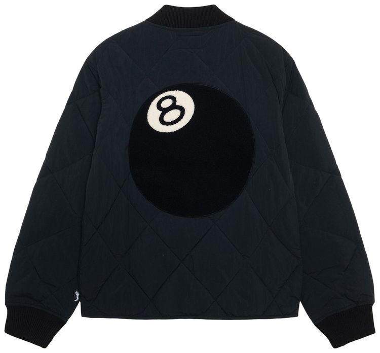 Stussy 8 Ball Quilted Liner Jacket Black