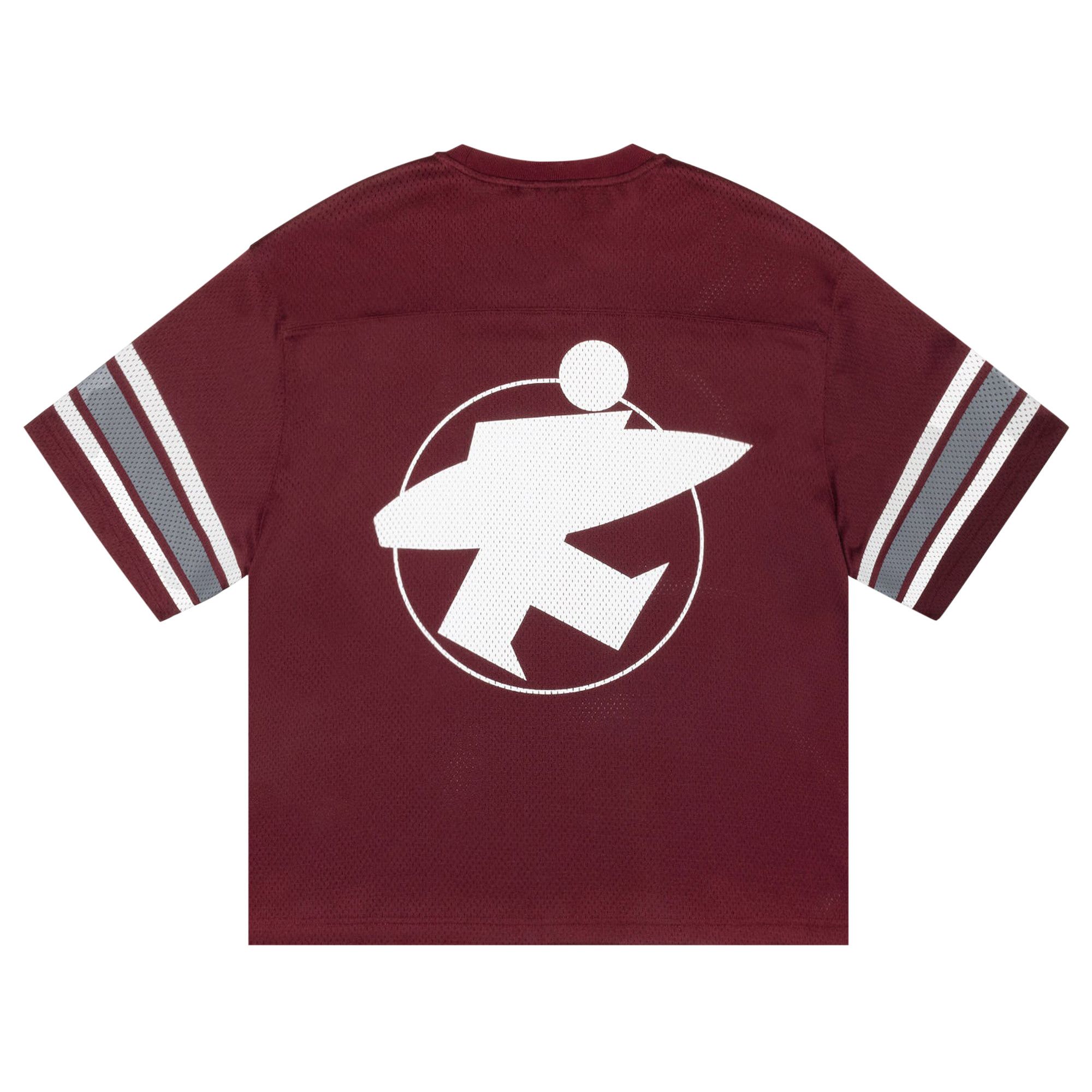 【保障できる】 Buy Stussy Surfman Mesh Football Jersey 'Burgundy' - 1140332 トップス