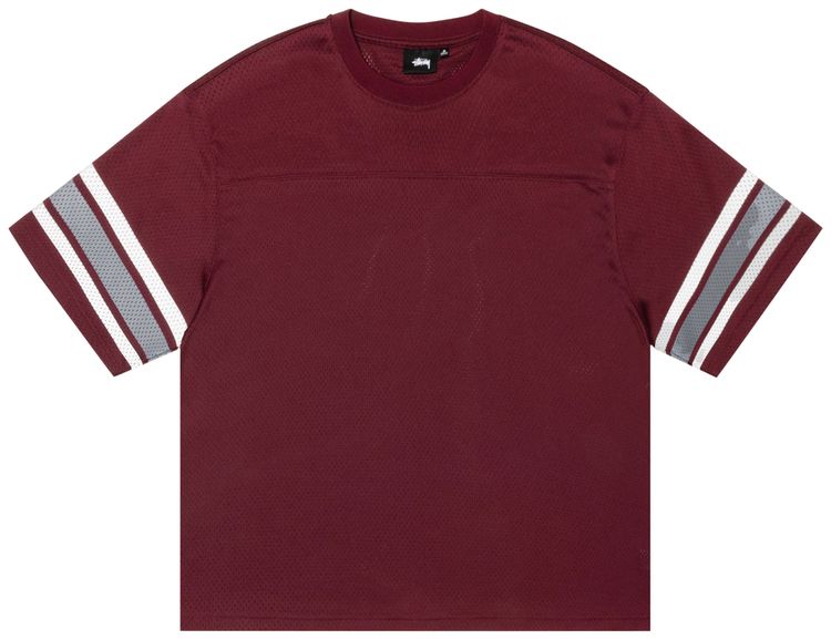 Stussy Surfman Mesh Football Jersey Burgundy