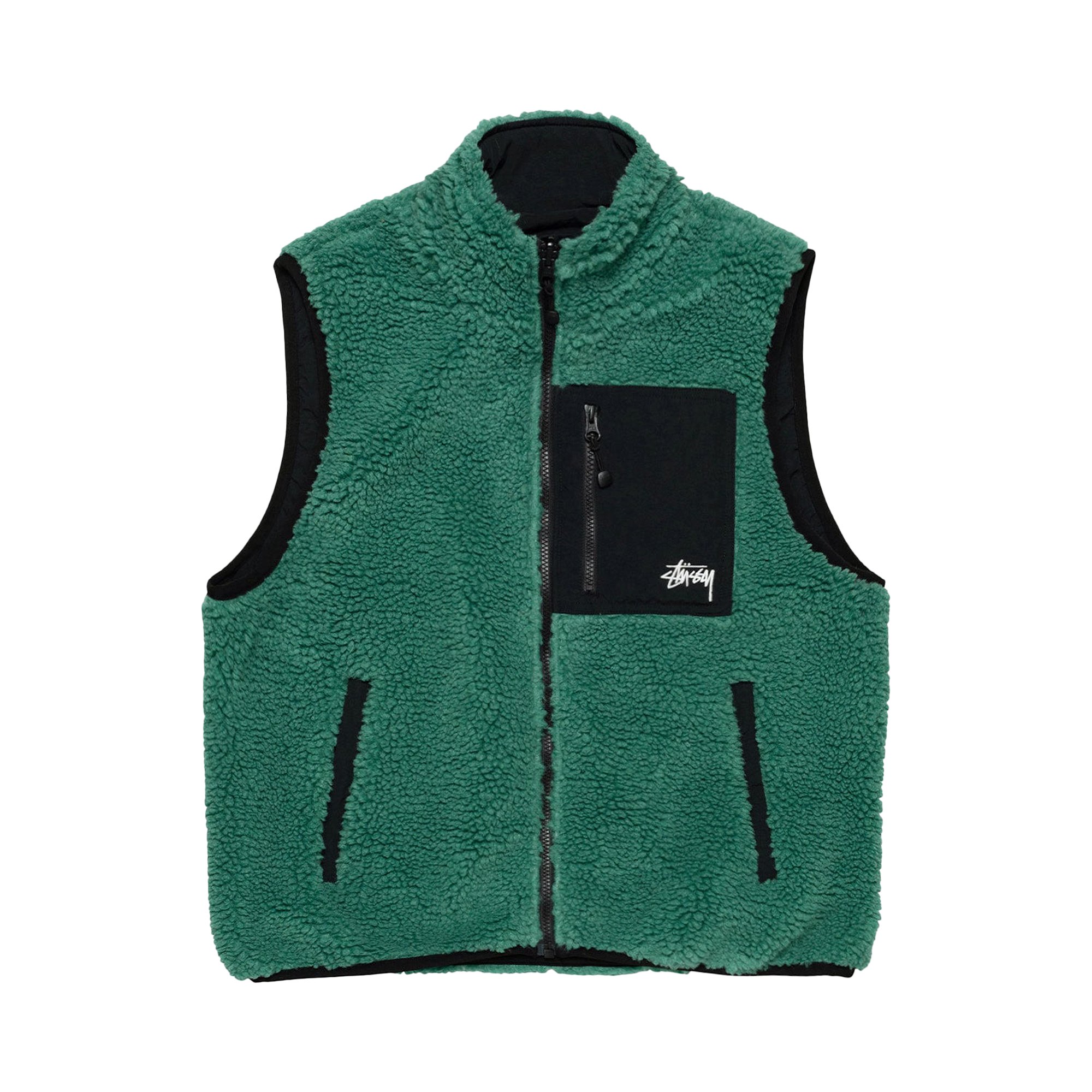 Buy Stussy Sherpa Reversible Vest 'Teal' - 118528 TEAL | GOAT CA