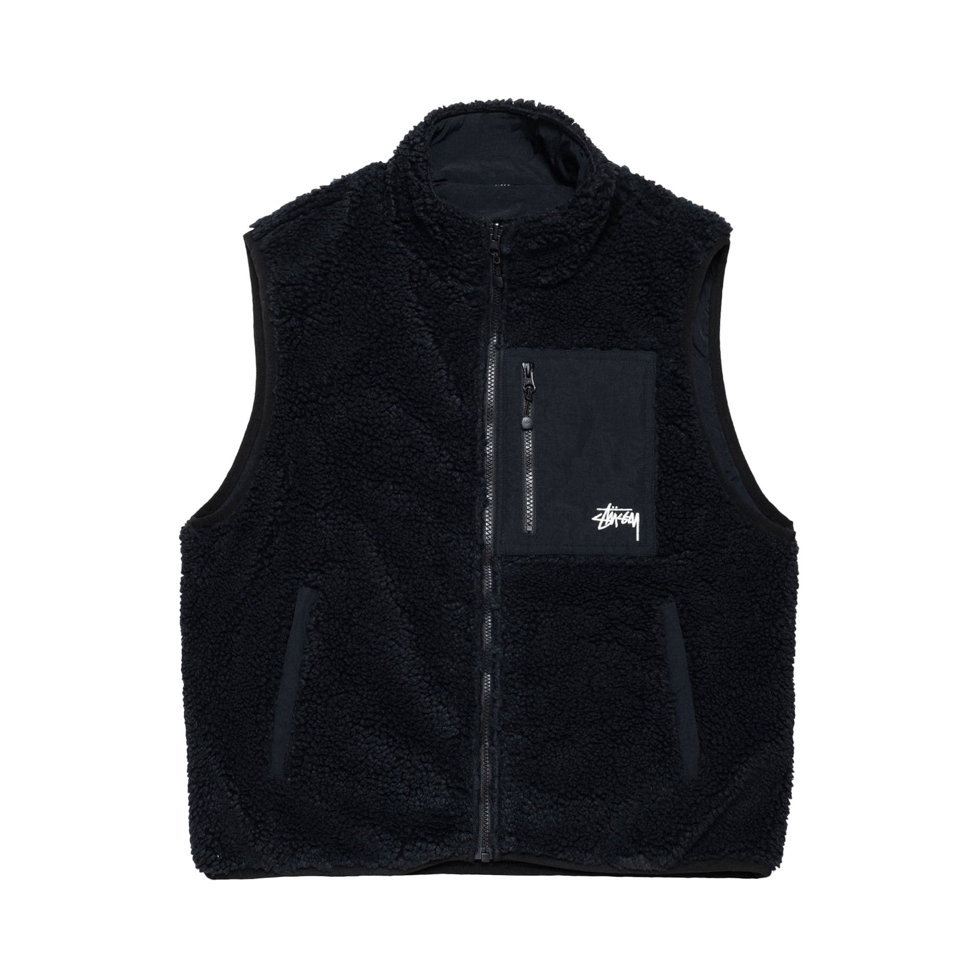 Buy Stussy Sherpa Reversible Vest 'Black' - 118528 BLAC | GOAT