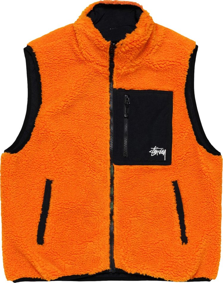 Stussy Sherpa Reversible Vest 'Tangerine'