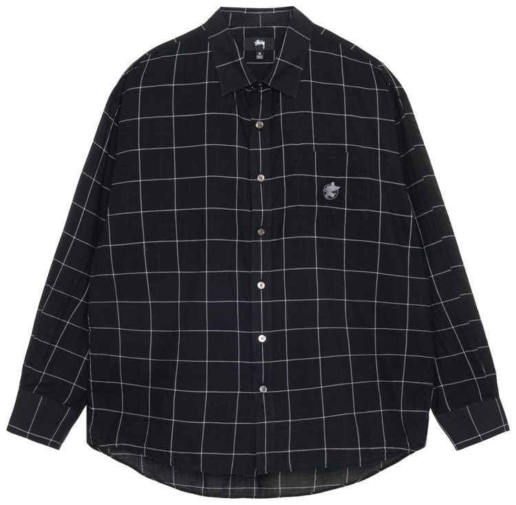 Stussy Light Weight Classic Shirt Black Windowpane