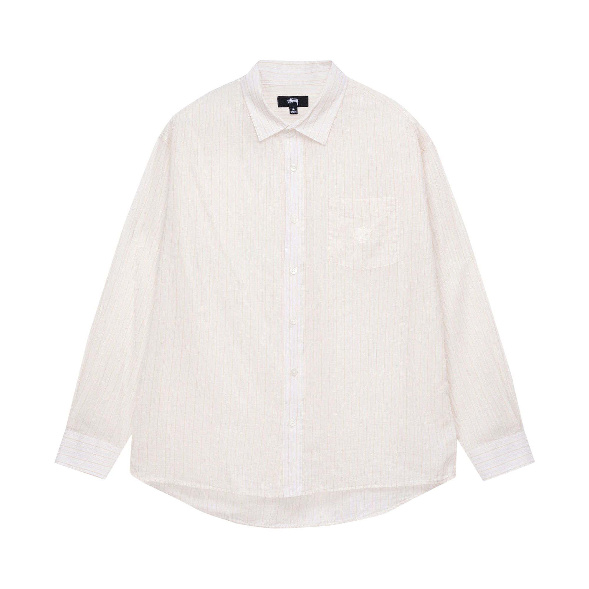 トップス Stussy light weight classic shits 23aw Buy Stussy Light Weight Classic Shirt 'Off White Stripe' - 1110289