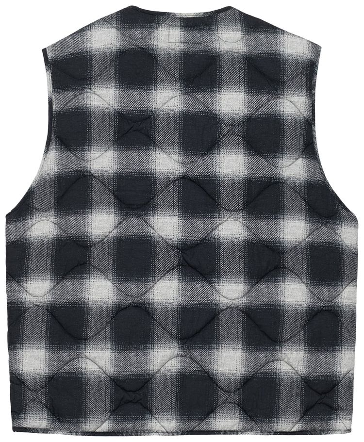 Stussy Plaid Nylon Liner Vest Black