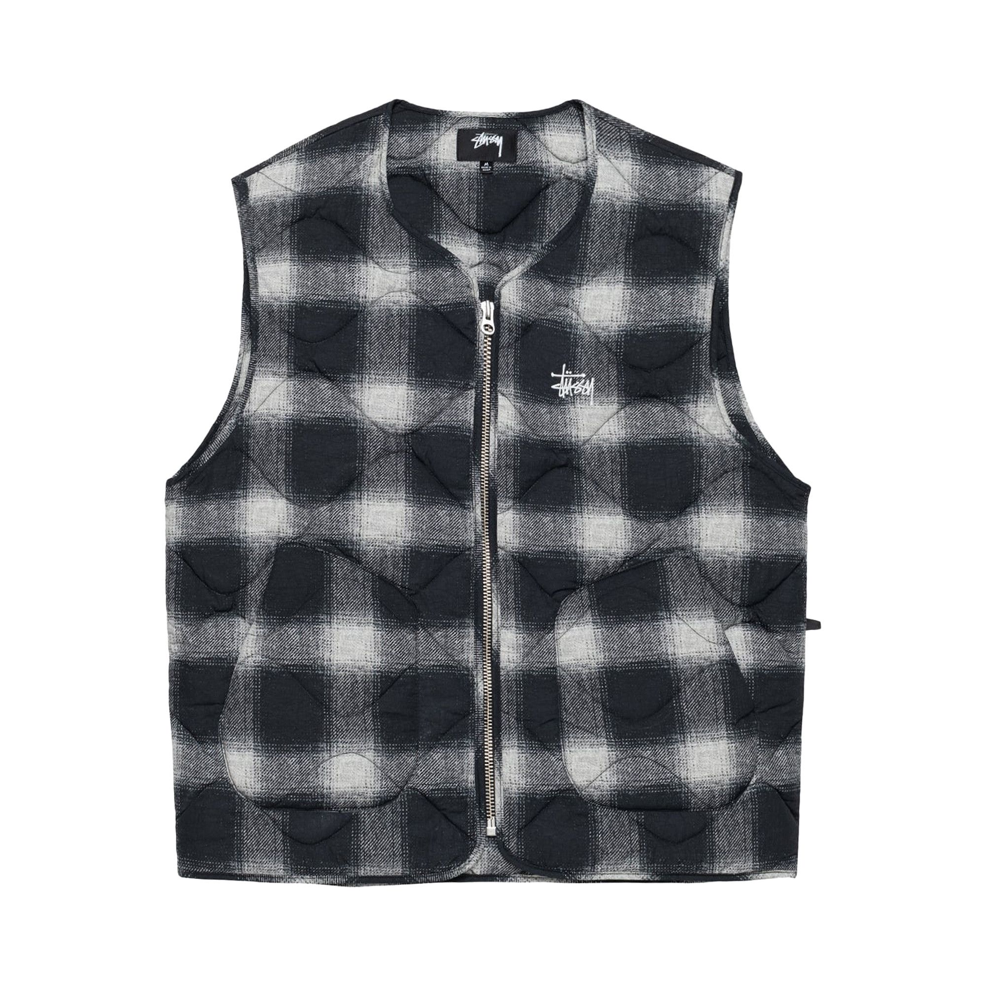 Buy Stussy Plaid Nylon Liner Vest 'Black' - 115720 BLAC | GOAT