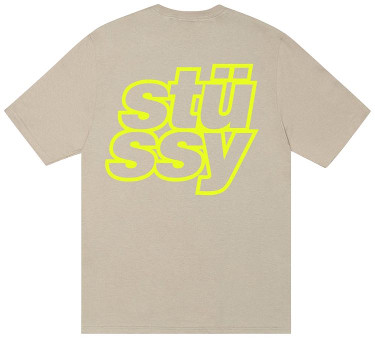 Stussy Stacked Tee Khaki