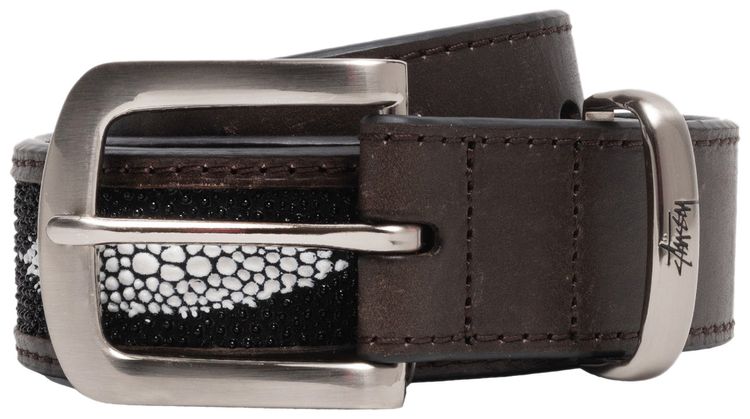 Stussy Manta Ray Print Overlay Belt Distressed Black