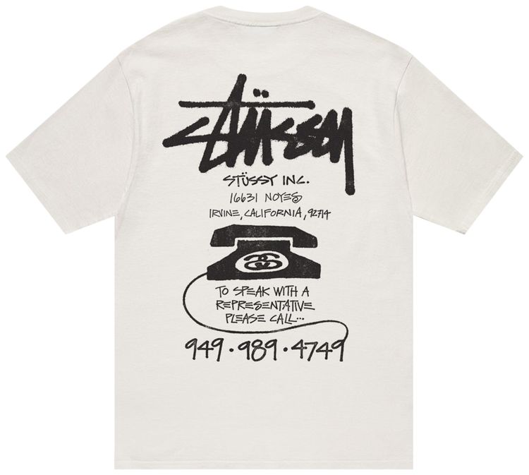 Stussy Old Phone Tee Natural