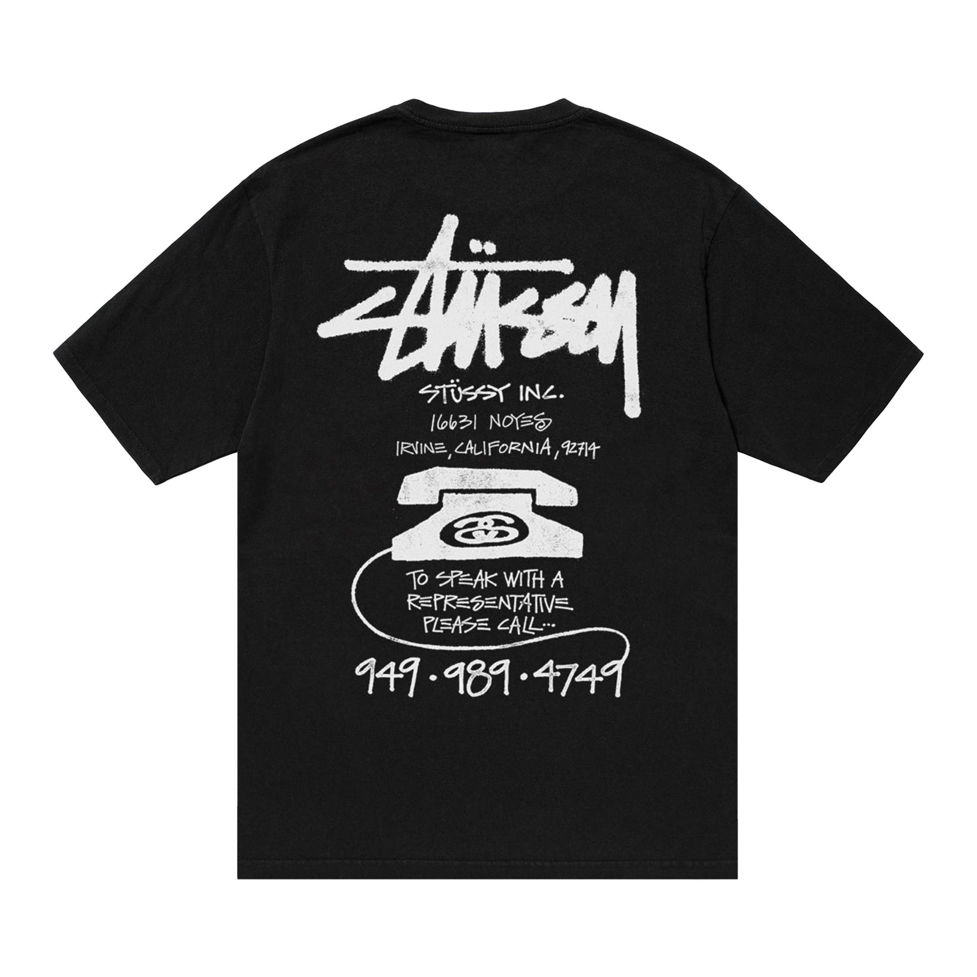 Buy Stussy Old Phone Tee 'Black' - 1904942H BLAC | GOAT