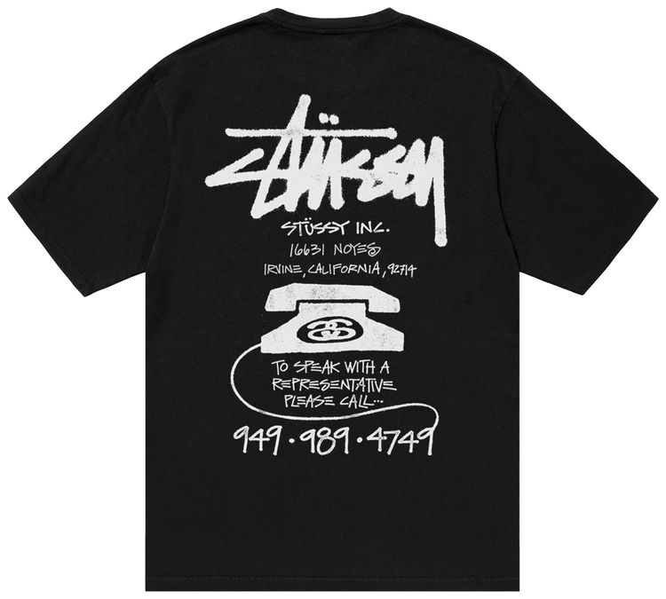 Stussy Old Phone Tee Black
