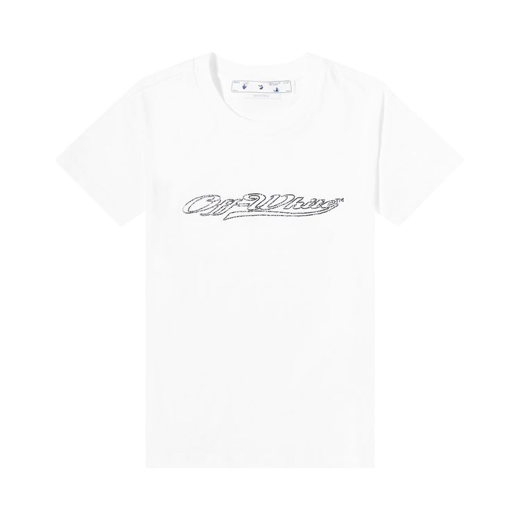 Off White Bling Baseball Fitted Tee WhiteBlack