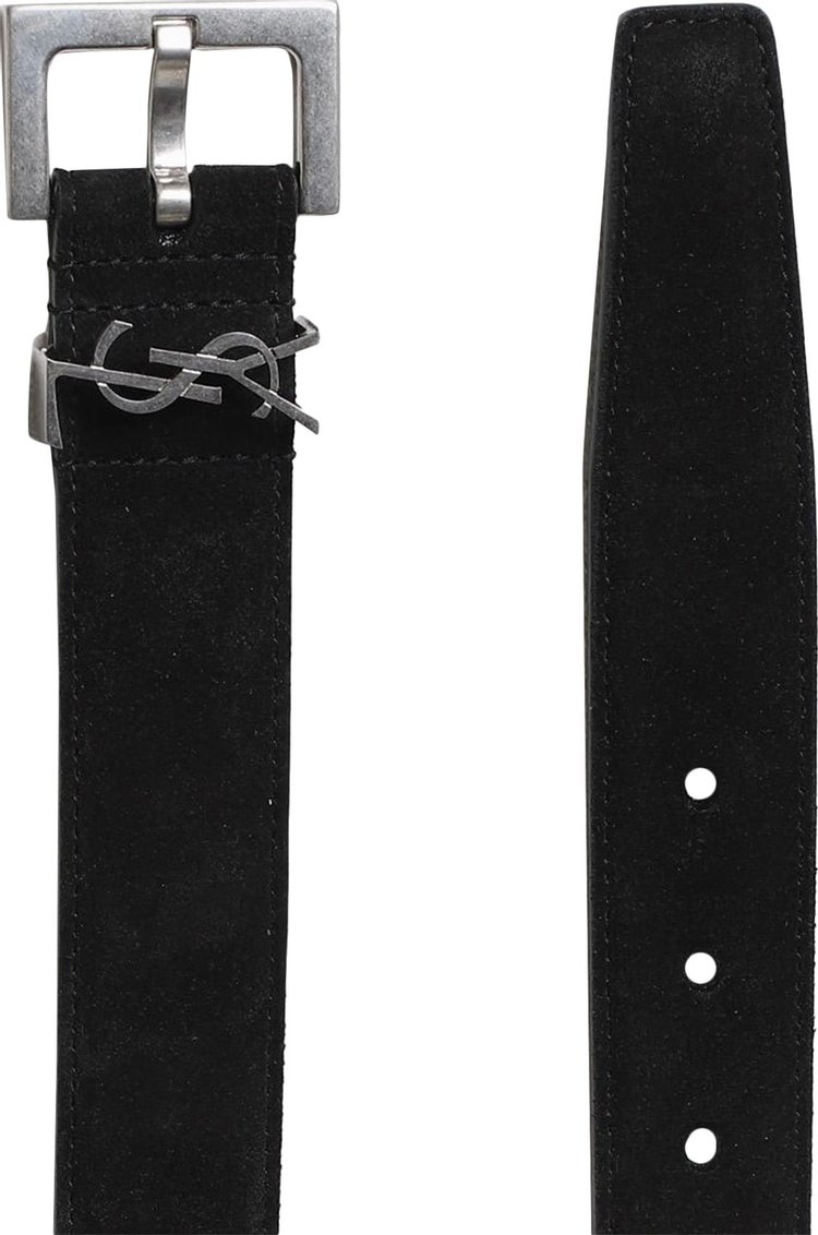 Saint Laurent Logo Plaque Belt Black