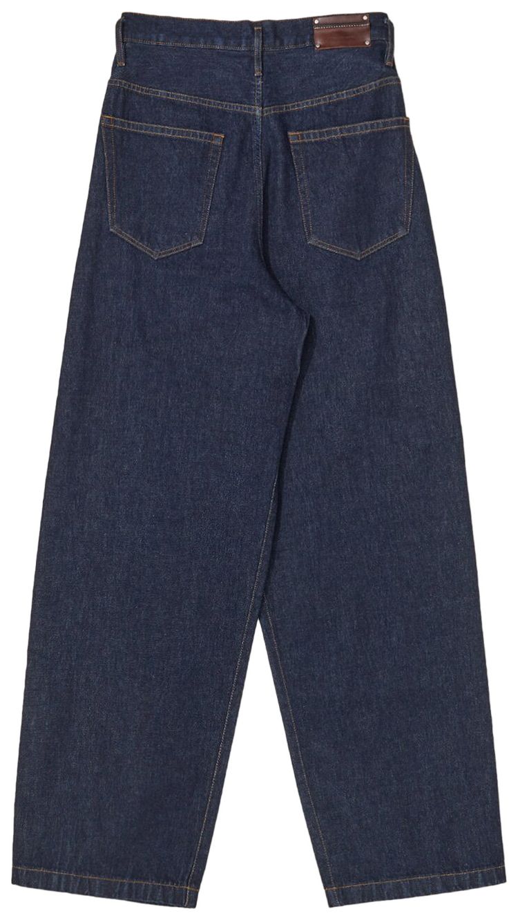 Dries Van Noten Pleated Raw Denim Jeans Indigo