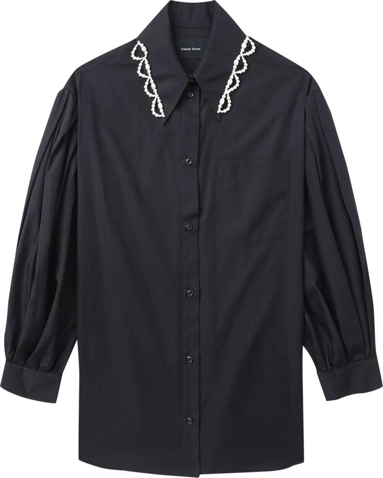 Simone Rocha Classic Puff Sleeve Shirt 'Black/Pearl/Clear'
