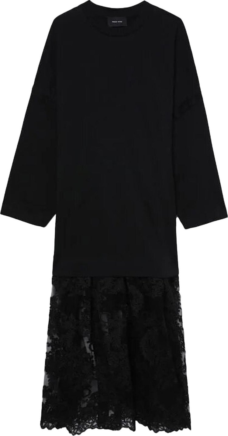 Simone Rocha Oversized Elongated Sleeve Jersey Dress 'Black'