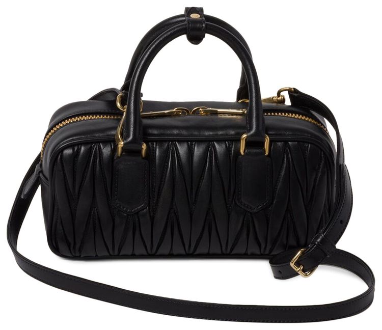 Miu Miu Arcadie Matelasse Nappa Bag Black