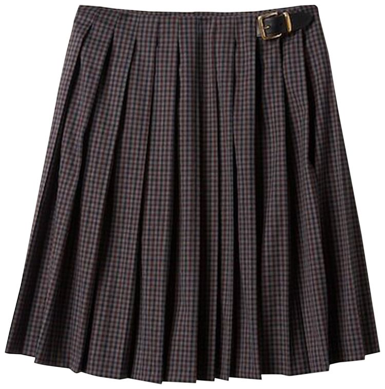 Miu Miu Gingham Check Skirt Granato