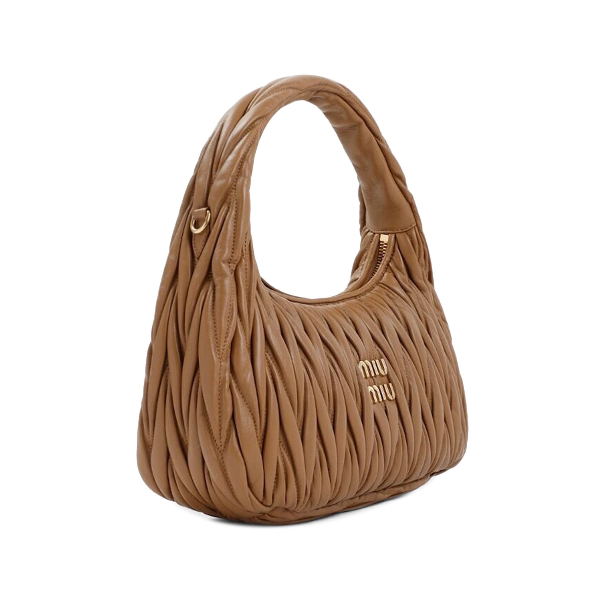Buy Miu Miu Matelasse Mini Hobo Bag 'Caramel' - 5BC125 N88