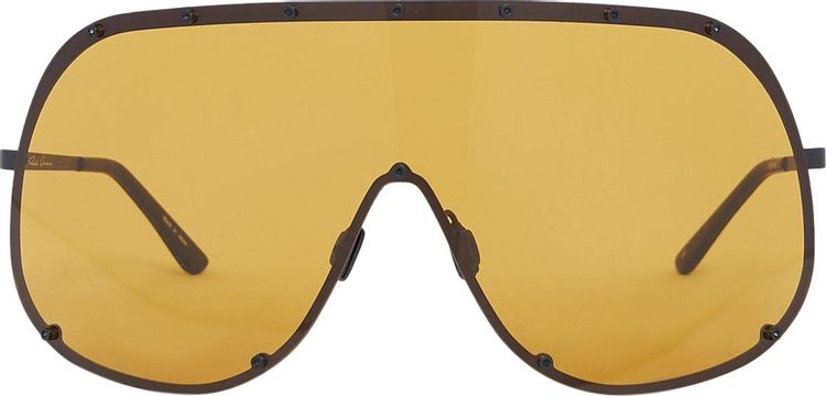 Rick Owens Shield Sunglasses 'Black/Green'