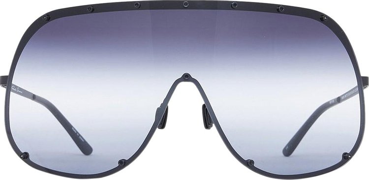 Rick Owens Shield Sunglasses 'Black/Clear'