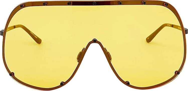 Rick Owens Shield Sunglasses 'Black/Yellow'
