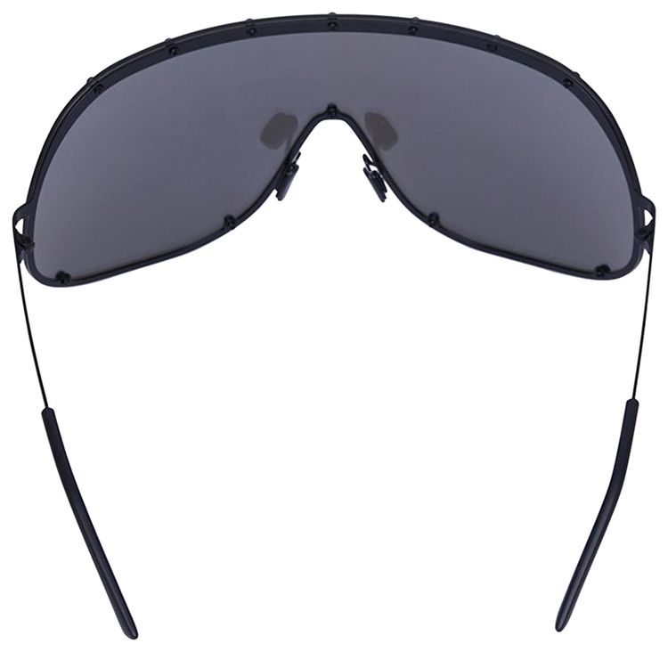 Rick Owens Shield Sunglasses Black Temple