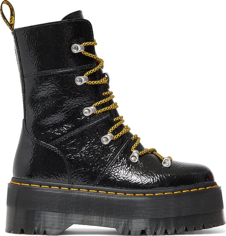 Wmns Ghilana Max Distressed Patent Leather Platform Boot 'Black'