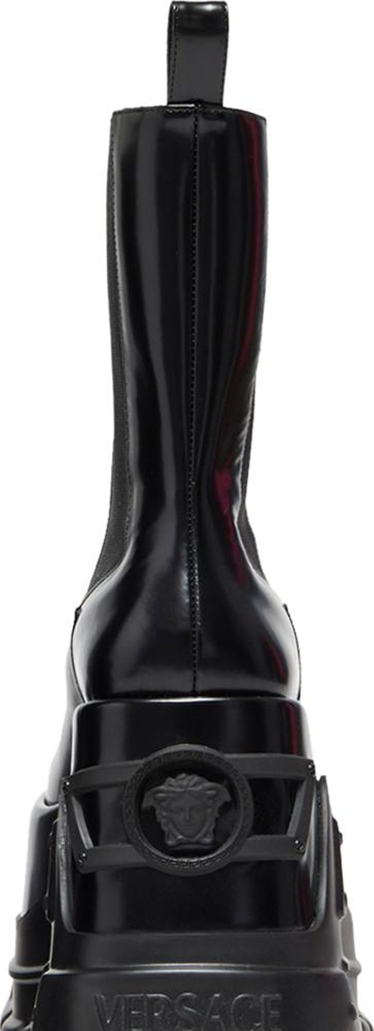 Versace Wmns Leather Platform Boot Black