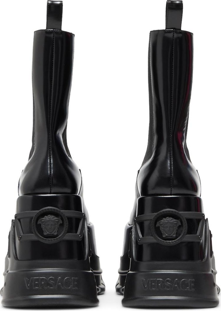 Versace Wmns Leather Platform Boot Black