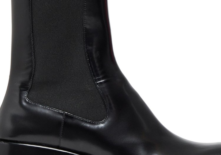 Versace Wmns Leather Platform Boot Black