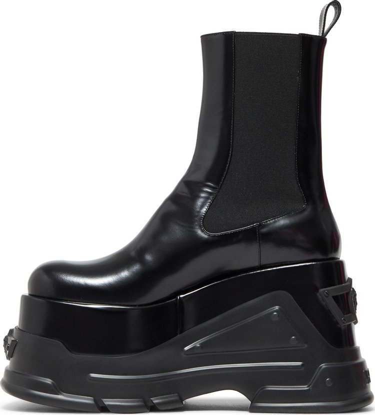 Versace Wmns Leather Platform Boot Black