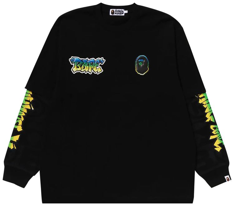 Buy BAPE Sport Long-Sleeve T-Shirt 'Black' - 1J70 111 002 BLACK | GOAT