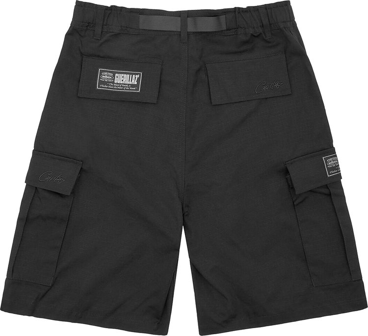 Corteiz Alcatraz Cargo Shorts Triple Black