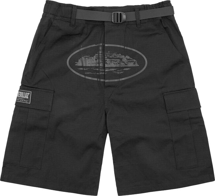 Corteiz Alcatraz Cargo Shorts 'Triple Black'
