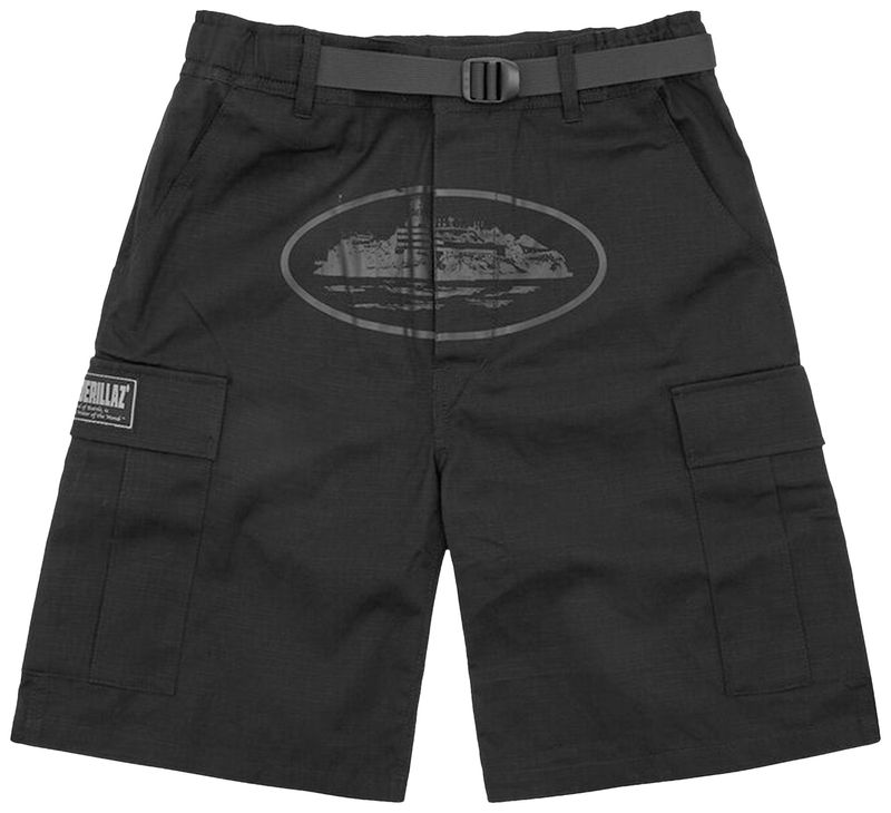 Buy Corteiz Alcatraz Cargo Shorts 'Triple Black' 7892 1FW230202ACS