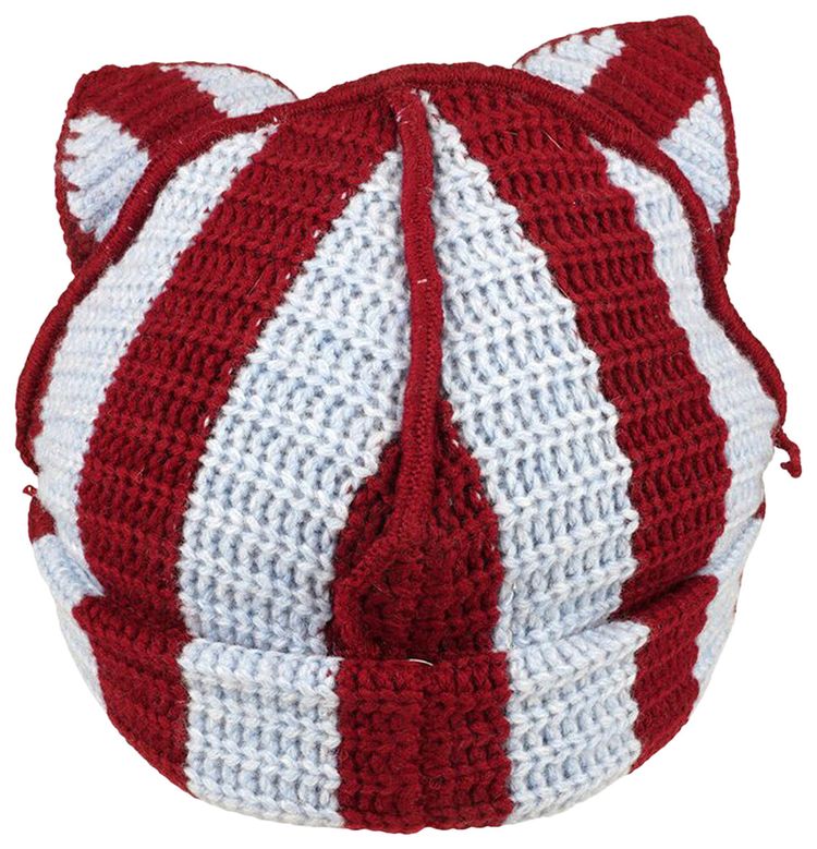 Charles Jeffrey Loverboy Striped Ears Beanie SkyBurgundy