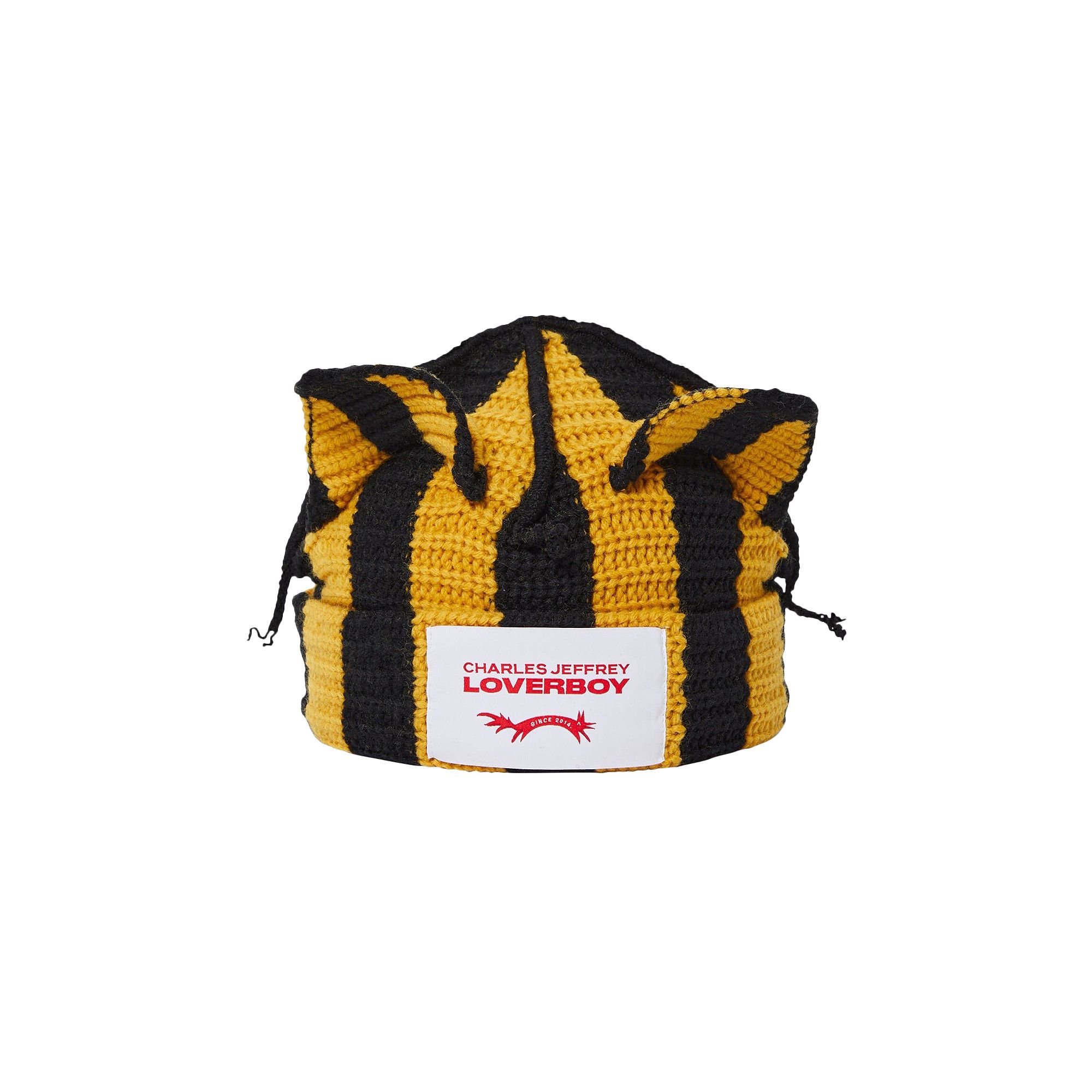 Buy Charles Jeffrey Loverboy Striped Ears Beanie 'Black