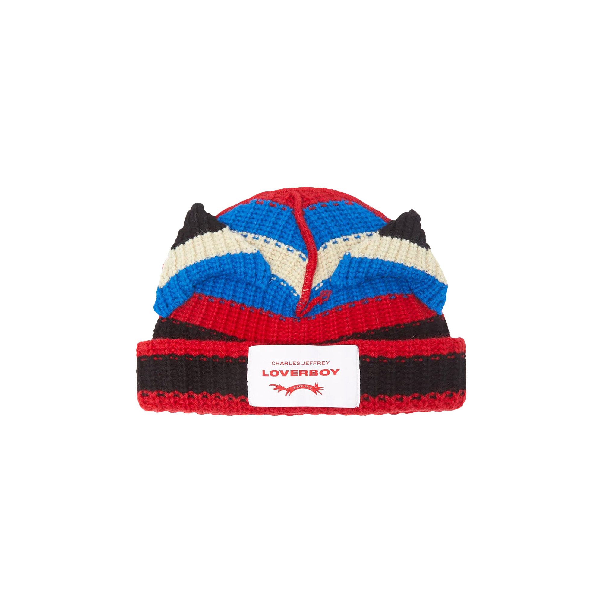 Buy Charles Jeffrey Loverboy Striped Ears Beanie 'Red/Blue