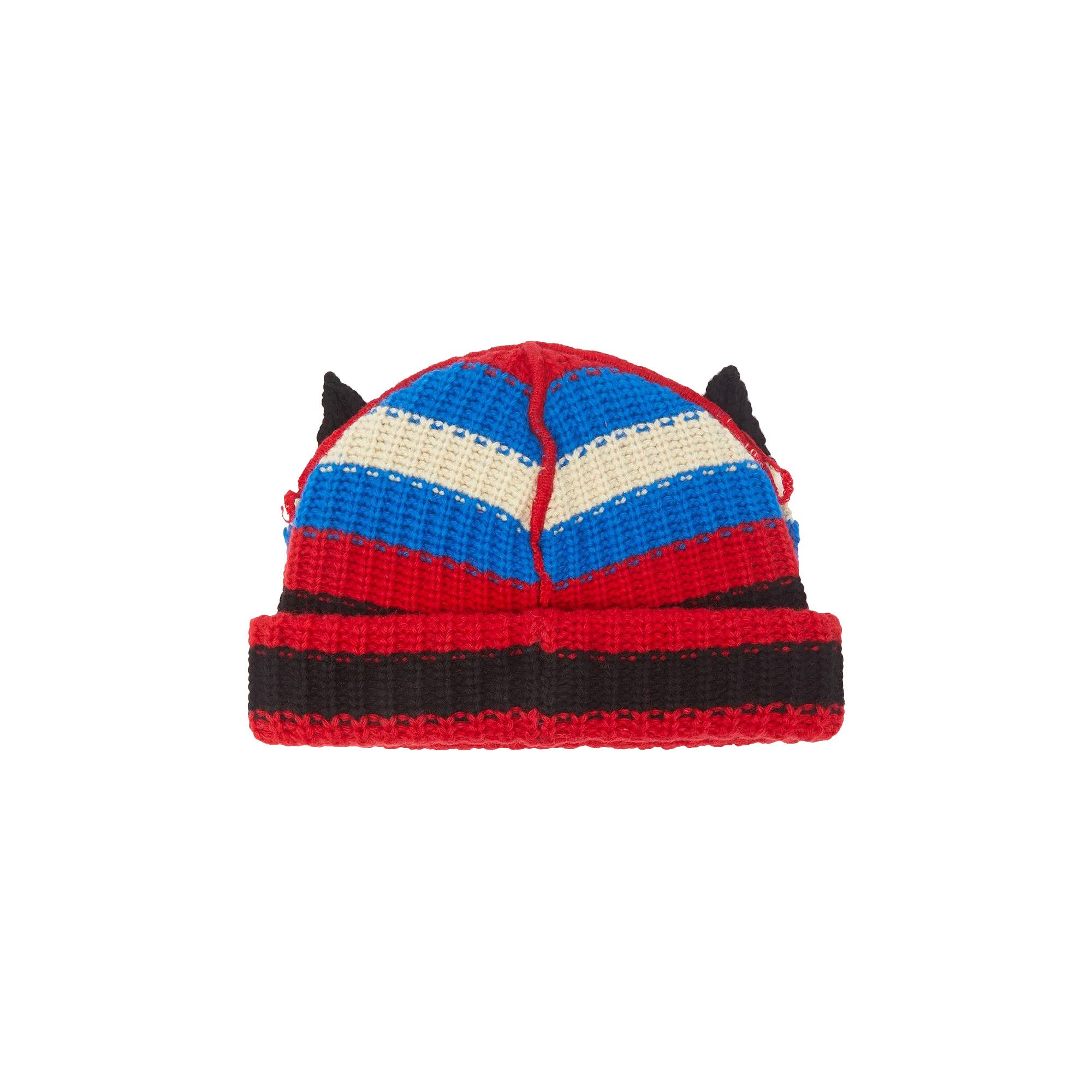 Buy Charles Jeffrey Loverboy Striped Ears Beanie 'Red/Blue Buy Charles Jeffrey Loverboy Striped Ears Beanie 'Red/Blue